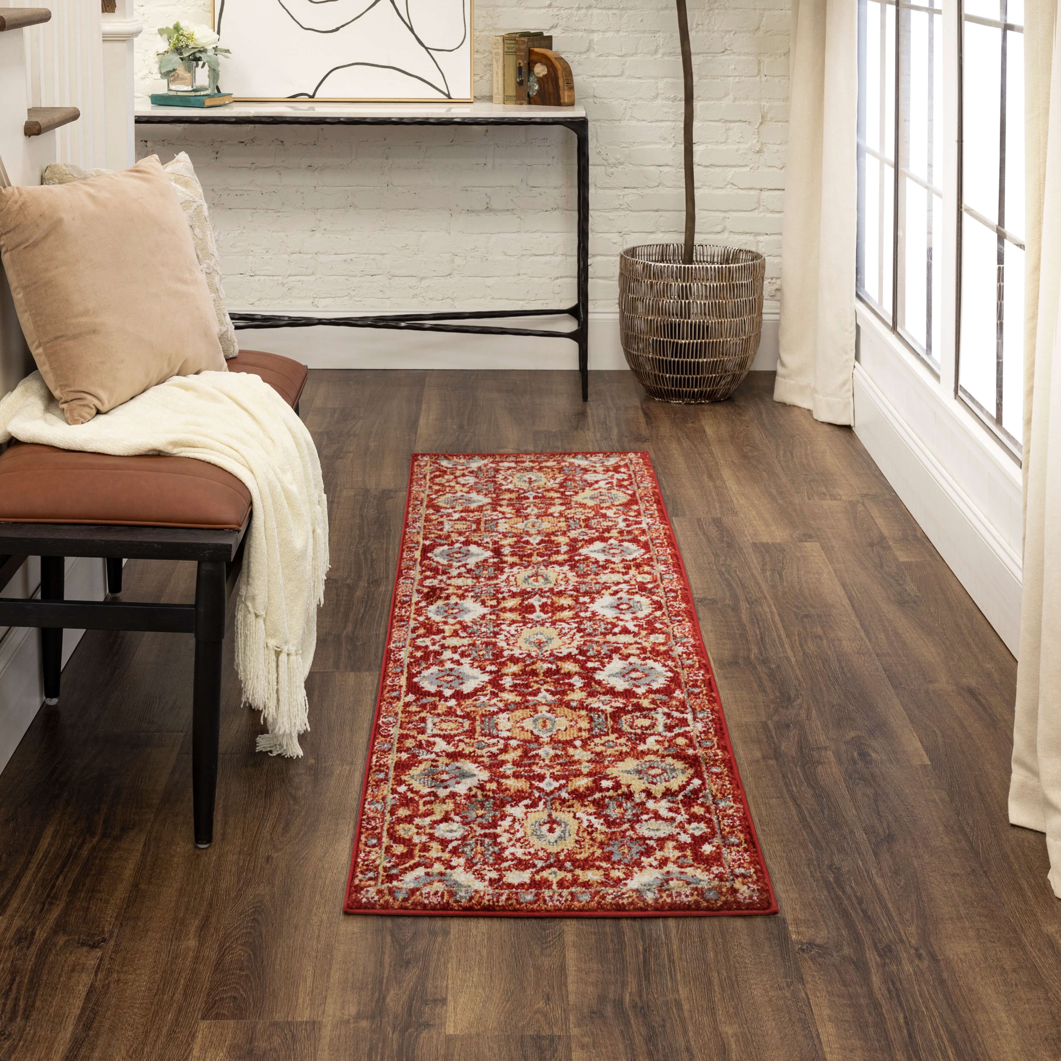 Mohawk Home Foster Indoor Ornamental Area Rug, Red, 1' 11" x 8'