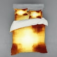 thumbnail image 2 of Ambesonne Abstract Bedding Set 3 Pcs, Modern Grid Design, Twin, Dark Orange and Yellow, 2 of 3