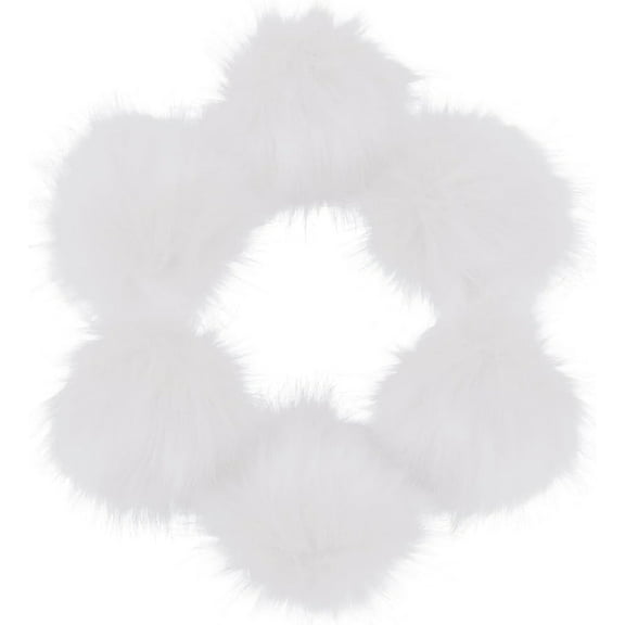 6pcs Faux Fox Fur Fluffy Pompom Ball with Metal Snap Button for Hats Shoes Scarves bag Accessories White 100mm