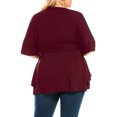 thumbnail image 5 of Plus Size Tops for Women V Neck Half Sleeve Ruffle Shirts Solid Color Ruched Casual Loose Flowy Summer Blouse Tee, 5 of 5