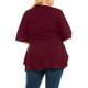 thumbnail image 5 of Blusa de talla grande para mujer, informal, holgada, con volantes sólidos, fruncidos, media manga, cuello en V Fridja  zx3342, 5 of 5