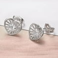 thumbnail image 2 of Airokiy Heart Shaped  925 Sterling Silver Stud Earrings for Women Cubic Zirconia Small Earrings Studs Hypoallergenic Jewelry, 2 of 5