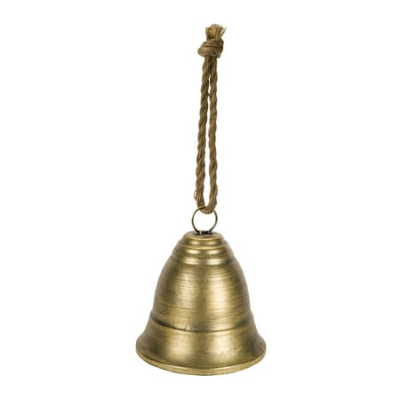 Antique Brass Distressed Finish - Pack of 4 Antique Inspired Distressed Brass Finish Decorative Bells 9.75