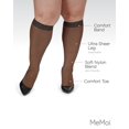thumbnail image 3 of MeMoi Women's 2 Pair Pack Ultra Sheer Plus Curvy Knee Highs - Womens - Female, 3X-4X, Off Black, 3 of 12