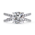 thumbnail image 2 of IGI Certified Lab Grown Diamond Engagement Ring | Center 8mm Cushion Cut Split Shank Solitaire Wedding Anniversary Rings For Women In 18k Solid White Gold | F-G, VS-SI Quality (3.00 Ctw) Ring Size-8, 2 of 7