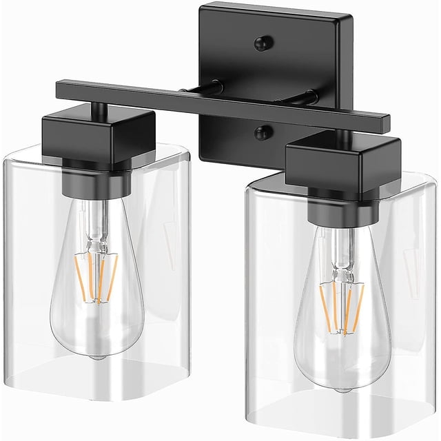 Lámparas De Baño Negras,Lámparas De Granja De 3 Luces Para Baño Sobre El Espejo,Luz De Tocador Negra Mate Reconocida Por Ul,Arreglo De Luz De Pared Moderno