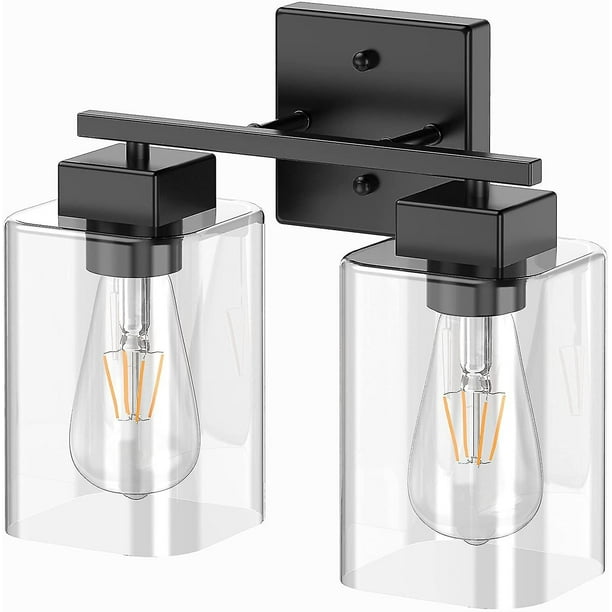 Lámparas De Baño Negras,Lámparas De Granja De 3 Luces Para Baño Sobre El Espejo,Luz De Tocador Negra Mate Reconocida Por Ul,Arreglo De Luz De Pared Moderno