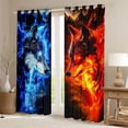 thumbnail image 2 of Homewish Blue Red Wolf Blackout Curtains Set of 2 (52x84 Each), Magic Rustic Animal Window Curtains, Teens Kids Boys Girls Curtains and Drapes, Blackout Curtains Room Decor, 2 of 6