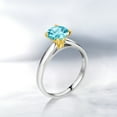 thumbnail image 4 of Gem Stone King 1.65 Ct 7mm Round Swiss Blue Topaz 925 Silver and 10K Yellow Gold Ring Ring (Size 5), 4 of 4