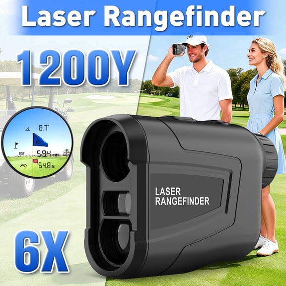 BOAYAL Golf Rangefinder 1200 Yards Built-in Battery Slope Flag Lock Vibration 6X Magnification Laser Range Finder for Golf Hunting