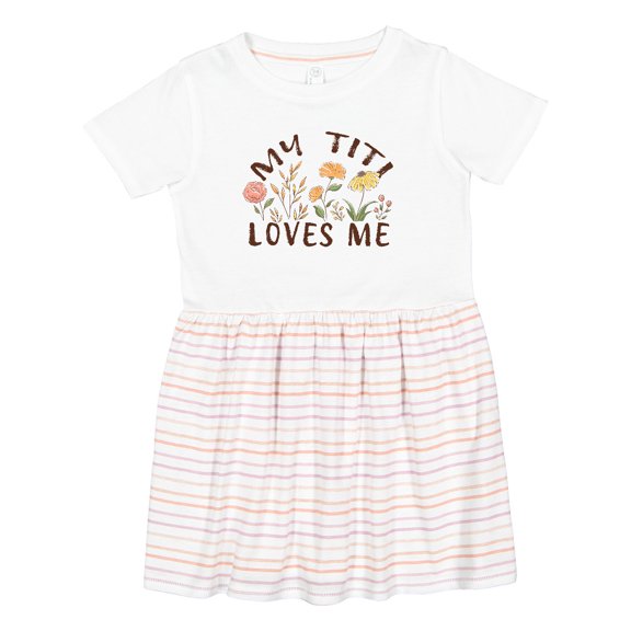 Inktastic My Titi Loves Me Girls Toddler Dress