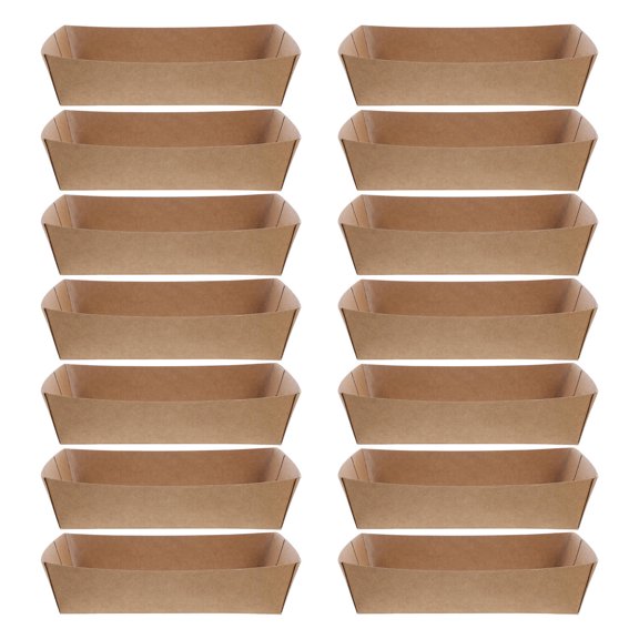 FRCOLOR 50pcs Portable Paper Sandwich Boxes Hot Dog Tray Snack Trays For Picnic Takeout Food Paper Containers Bbq And Fried Food Boxes