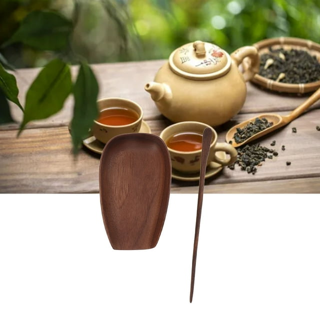 2Pcs Tea Set, Tea Picking Tool KungFu Tea Set Accessories Walnut Wood Tea Utensil Teaspoon Tea Ceremony Utensil Tools Tea Scoop Set Wooden Kitchen Utensils Set For Picking Tea