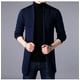 thumbnail image 3 of Suéter de lana de estilo largo para hombre, suéter de punto extra largo, chaquetas, suéter de color sólido, cárdigan de punto para hombre, 3 of 5