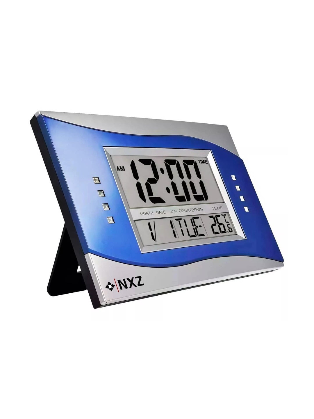 Digital LCD Display Temperature and Calendar Display Wall Clock for Home & Office Use, Wall Mountable & Desk Use Battery Operated Clocks