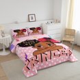 thumbnail image 3 of Erosebridal Kawaii Princess Bedding Twin Black Magical Twin Comforter Set, Lovely Polka Dots Bedding Comforter Sets Cute Melanin Duvet Insert, American African Woman Down Comforter, 3 of 6