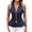 Blue, variant on Women's Casual Sleeveless Fashion Lace Vest with Tie Detail for Layering and Boho Style Outfits,Leopard Print,M