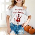 thumbnail image 2 of Gubotare Toddler Girl Halloween Shirt Cutest Pumpkin in The Patch T-Shirt Pumpkin Graphic Short Sleeve Tee Tops Toddler Girl Halloween Tee (White,6-7 Years), 2 of 5