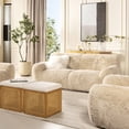 thumbnail image 5 of Cream Beige Faux Fur Summit 83" 3 - Ensures Unparalleled Softness And A Fashionable Design In Combines Luxury Comfort With Sinuous Spring Seat Suspension, 5 of 6