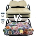 thumbnail image 4 of KUIFORTI Flower Purple Golf Cart Seat Covers Provides All-Weather Protection Golf Cart Seat Towel Blanket with 4 Front Pockets & Nonskid Bottom Suitable Club Car and More 2 Person Seats Golf Carts, 4 of 7