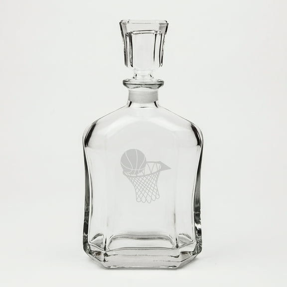 Basketball Hoop Deep Etched Crystal Whiskey Decanter