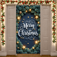 thumbnail image 4 of Decorative Design Christmas Banner Green Fir Golden Stars Merry Celebration for Holiday Party Indoor Decoration Winter Festivities, 4 of 9