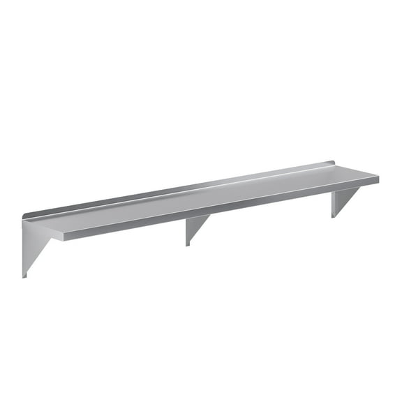 AmGood 12" Width x 72" Length | Stainless Steel Wall Shelf | Square Edge | Metal Shelving | Heavy Duty | Commercial Grade | Wall Mount | NSF Certified