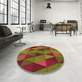 thumbnail image 4 of Ahgly Company Machine Washable Indoor Square Transitional Dark Yellow Green Area Rugs, 5' Square, 4 of 7