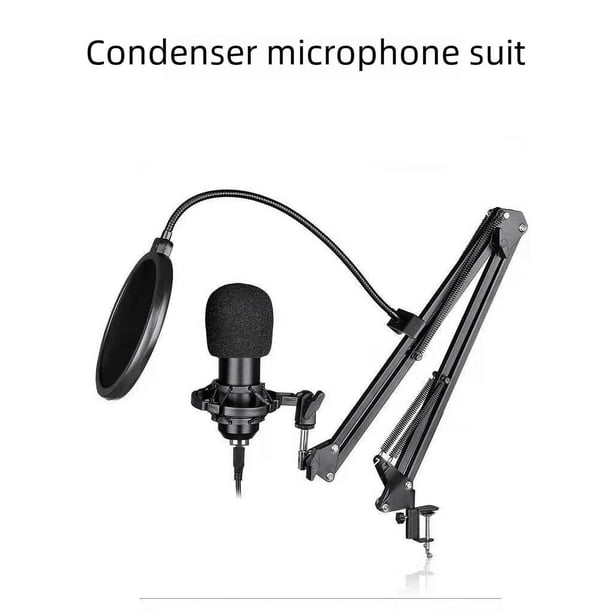 Micrófono de escritorio Micrófono de condensador para computadora Grabación de canciones K Micrófono en vivo