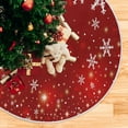 thumbnail image 5 of FMSHPON Christmas Snowflakes Xmas Christmas Tree Skirt Stand Mat for Holiday Party Decoration Indoor Outdoor 48 inches, 5 of 6