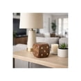 thumbnail image 2 of Antique Cube Dice for Home Decor - Figurine Accent for Bathroom, Office, Living Room, and Shelf Styling - Modern Wood and Metal Object Sculpture Ornament for Coffee Table Display - 5?, Brown, 2 of 9