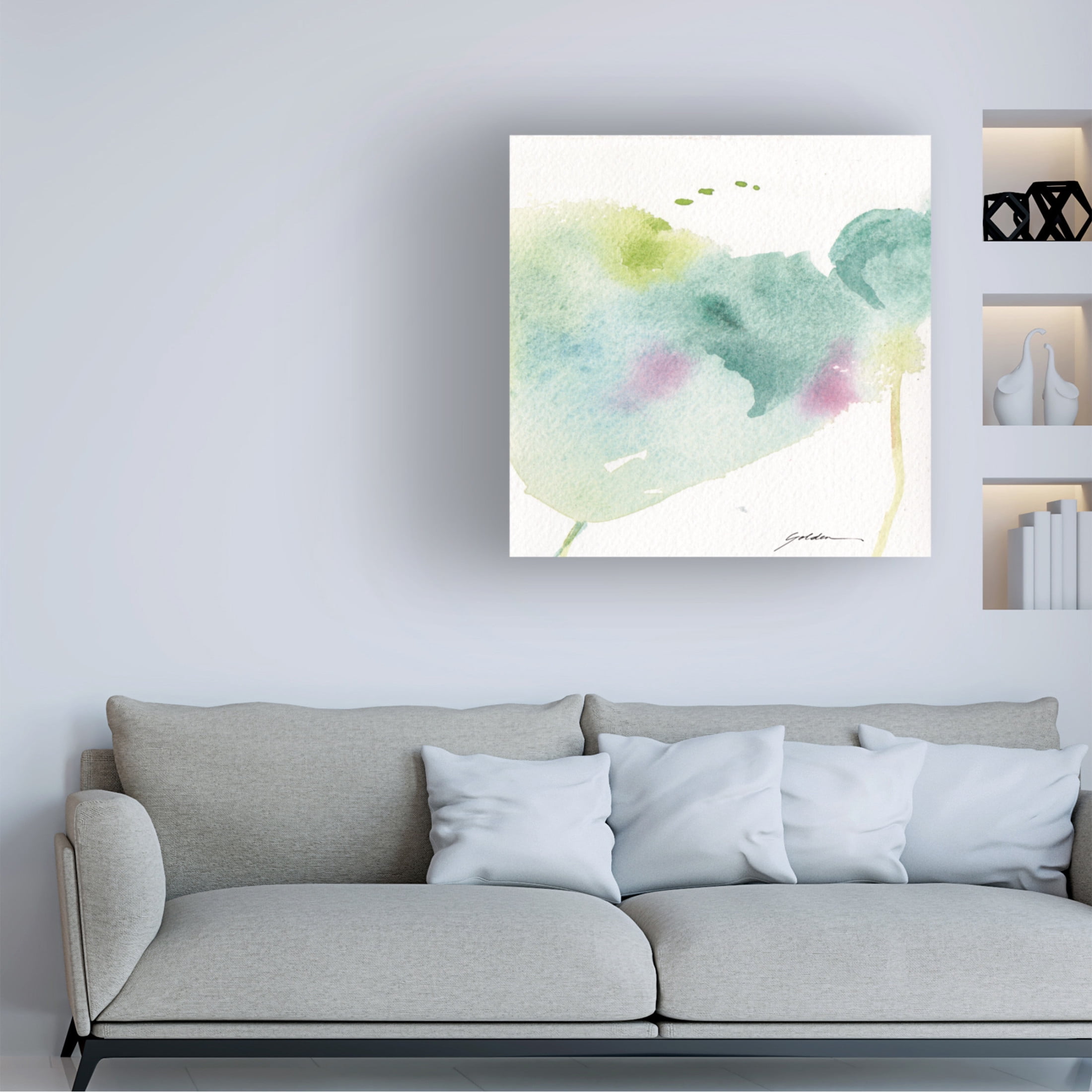 Canvas Wall Art - Sheila Golden 'Over the Rainbow 3' Wall Art for Living Room, Bedroom, or Office Décor by Trademark Fine Art - 24 x 24 Inches