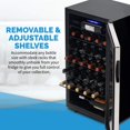 thumbnail image 5 of Refrigerador enfriador de vino con compresor NewAir en acero inoxidable | Capacidad para 33 botellas | Nevera independiente o empotrada | Puerta de vidrio con protección UV y termostato digital NWC033, 5 of 5