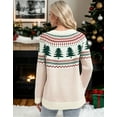 thumbnail image 2 of Fair Isle Sweaters for Women Ugly Christmas Sweater Crew Neck Long Sleeve Cute Funny Holiday Chrismas Tree Print Cable Knit Pullover Sweater Alsol Lamesa, 2 of 6