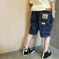 thumbnail image 5 of Baggy Shorts Boys 10-11 Years Jorts for Boys Baggy Jorts Boys Denim Shorts Kids Baggy Jorts Boys Summer Shorts With Pockets #Dark Blue, 5 of 6
