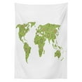 thumbnail image 3 of Ambesonne World Map Tablecloth Rectangular Table Cover, Mandala Style Chart View, 60"x90", Lime Green, 3 of 4