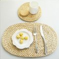 thumbnail image 3 of Ratten Straw Round/Oval Woven Placemats Rattan Table Mats Natural Straw Mat, 3 of 5