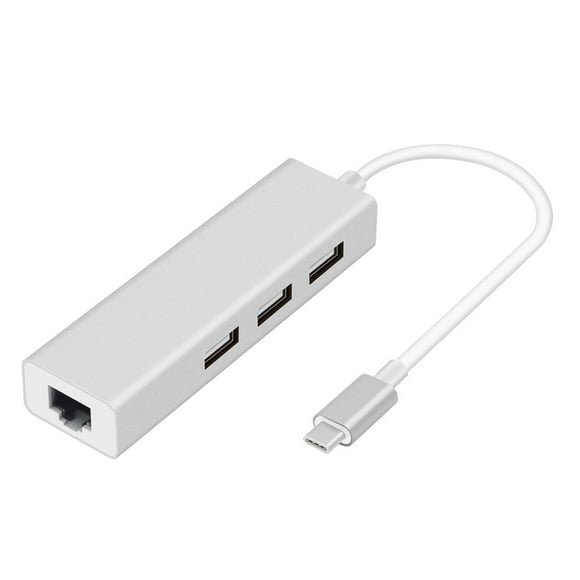 USB C to Ethernet Adaptateur avec le Type C USB 2.0 HUB 3 Ports RJ45 Carte Réseau Adaptateur Lan pour Macbook USB-C Type