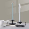 thumbnail image 2 of candelabros vintage de hierro forjado con asa y bandeja, candelabro retro, decoración de mesa para el día de San Valentín, Navidad, Halloween, ceremonia de boda, cumpleaños, negro, 2 of 3