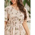 thumbnail image 3 of U.Vomade Robe pour Femme Grande Taille Robe à Boutons à Motif Floral, 3 of 6