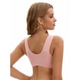 thumbnail image 2 of Unique Bargains Women's Wirefree Tank Back Bralette Wide Straps Bras Light Pink 42 D, 2 of 6