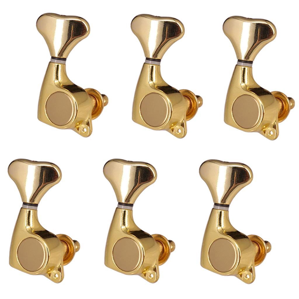 LeeQinersw 1:21 Fishtail Handle Sealed-gear Guitar Tuning Pegs for Guitar 6R Golden