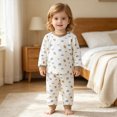 thumbnail image 2 of CAUYDY Newborn Girls Pajamas Infant Clothes for Girl Cute Long Sleeved Shirt and Pants 2Pcs Set Baby Sleepers Preemie Pjs Fall Winter 0 3 6 9 12 Months Sizes 3-12 Months,Khaki, 2 of 7