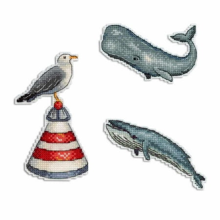 UPC: 4627128733045 | Cross Stitch Kit Ocean Sound P-330 / SR-330 MP Studia Needlework Blue Whale