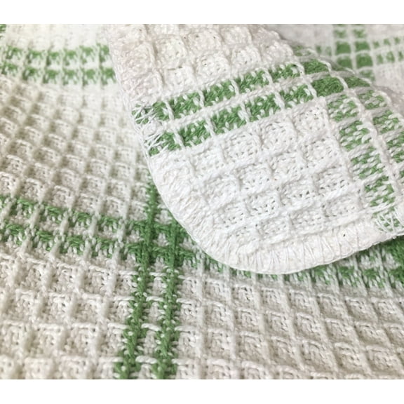 20Pc Waffle Weave Dish Cloths Professional Kitchen Towels 100%Cotton 12x13 Green