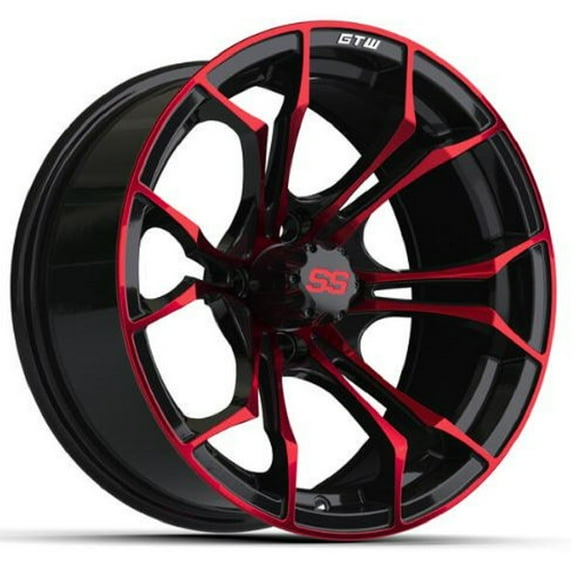GTW Spyder 15x7 Golf Cart Wheel - Black/Red (3 4) [19-309]