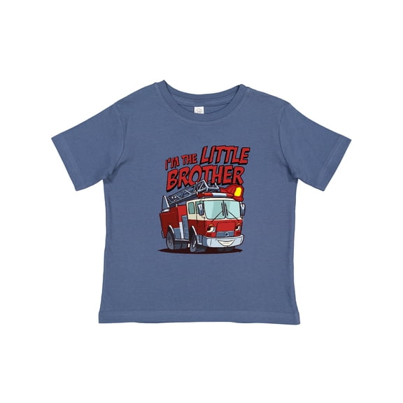 Inktastic Little Brother Fire Truck Boys Baby T-Shirt