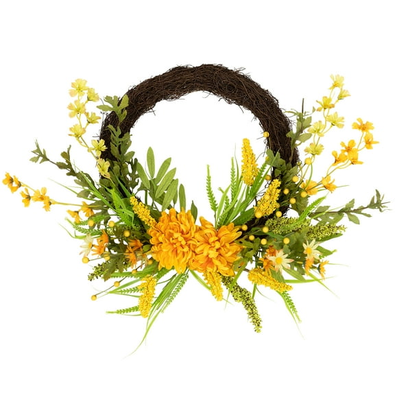 Northlight Peonies Artificial Fall Harvest Twig Wreath, 22-Inch, Unlit