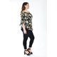 thumbnail image 2 of Blusa escote campesino Roman Fashion /Tallas Extras, 1608 (Negro /Beige) negro 42, 2 of 7