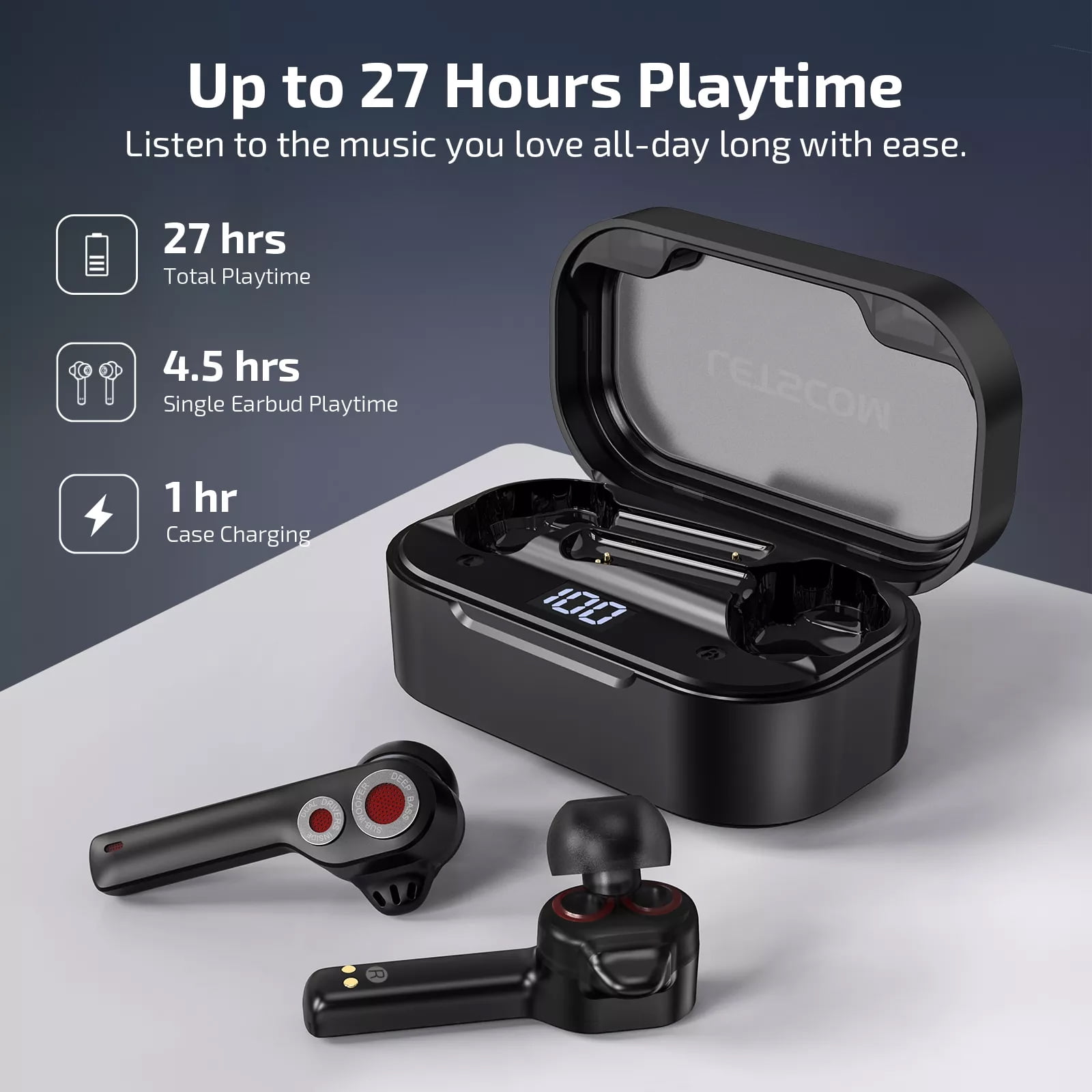 TWS Earphones Wireless for Samsung Galaxy Z Fold 3 5G/Z Fold4/Fold5/Fold6 - Earbuds Headphones True Stereo Headset Hands-free Mic Charging Case
